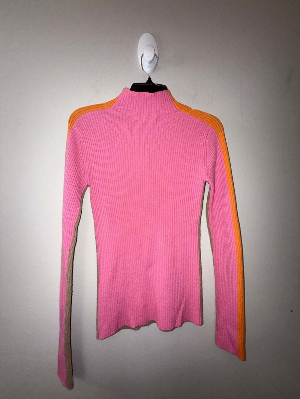 Vilagallo Women's Color-Block Ribbed Mock-Neck Long Sleeve Sweater - Picture 5 of 5